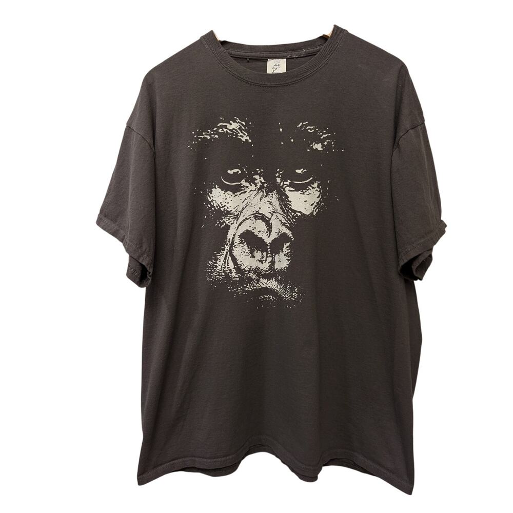 Gorilla Monkey Graphic Tee Charcoal‎ Gray 2XL 100% Cotton Crewneck Streetwear